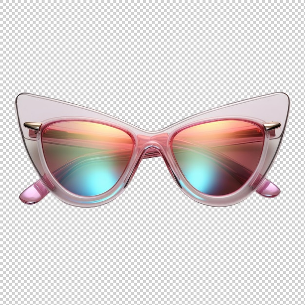 Butterfly cateye sunglasses isolated on transparent background generative ai