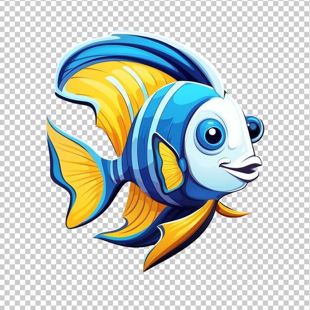 PSD butterfly fish mascot logo