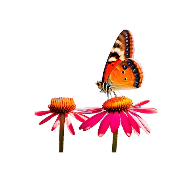 PSD butterfly on flower icon image