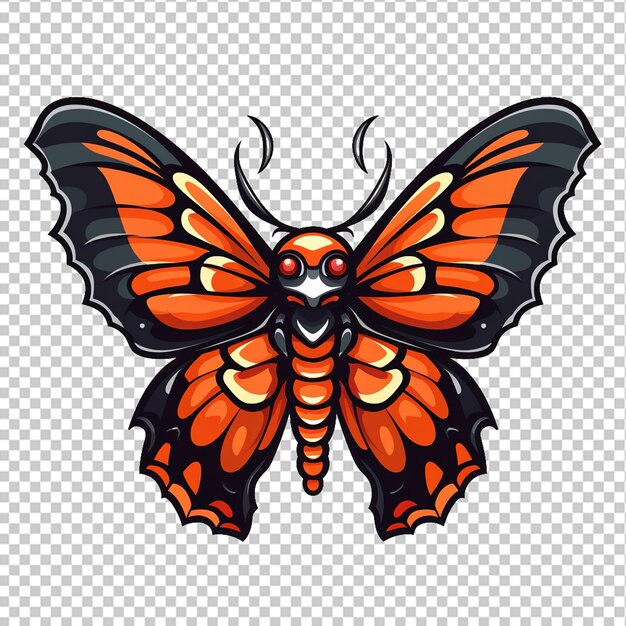 PSD butterfly mascot logo