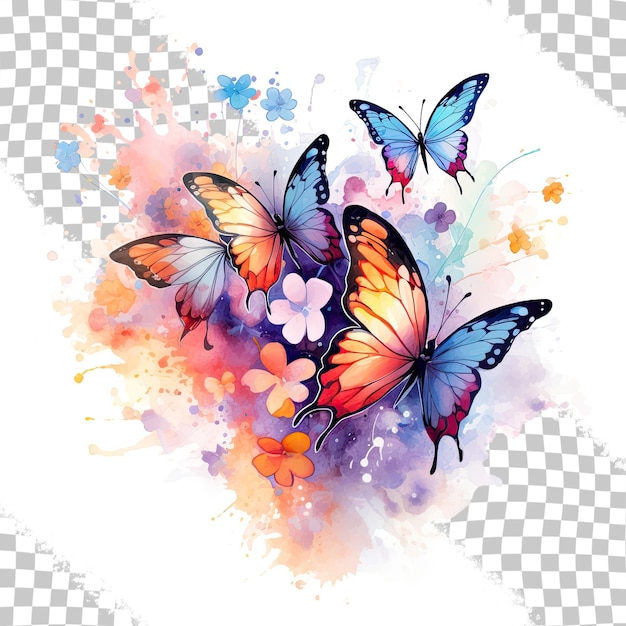 Butterfly pattern transparent background