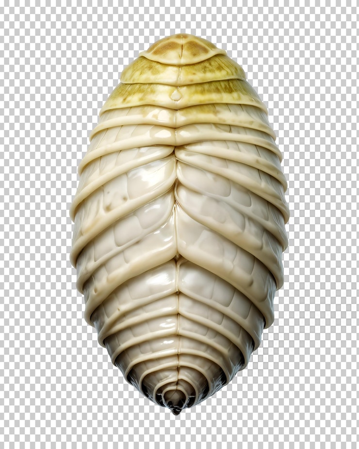 PSD butterfly pupae isolated on transparent background