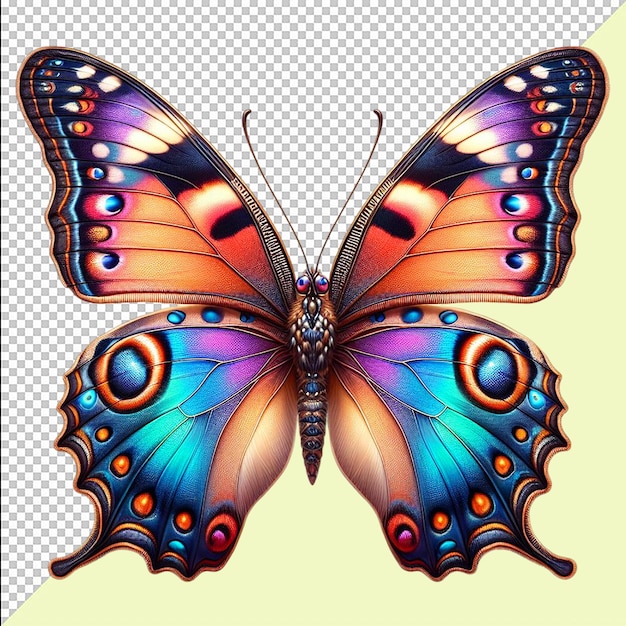 PSD Бабочка реалистичная изолированная бабочка логотип красочный градиент красота бабочка икона насекомого
