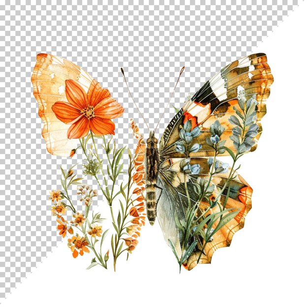 PSD butterfly realistic isolated