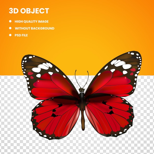 PSD butterfly red