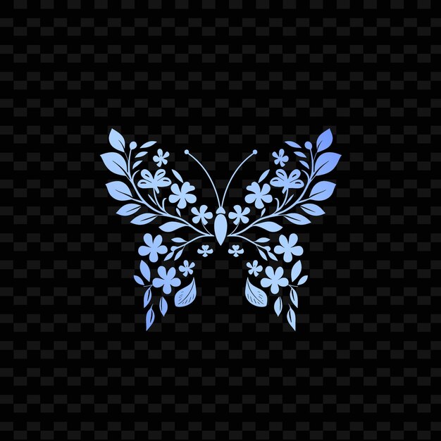PSD una farfalla con un fiore blu su di essa