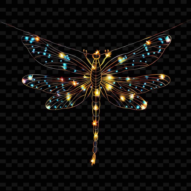 PSD a butterfly with a blue and yellow lights on it