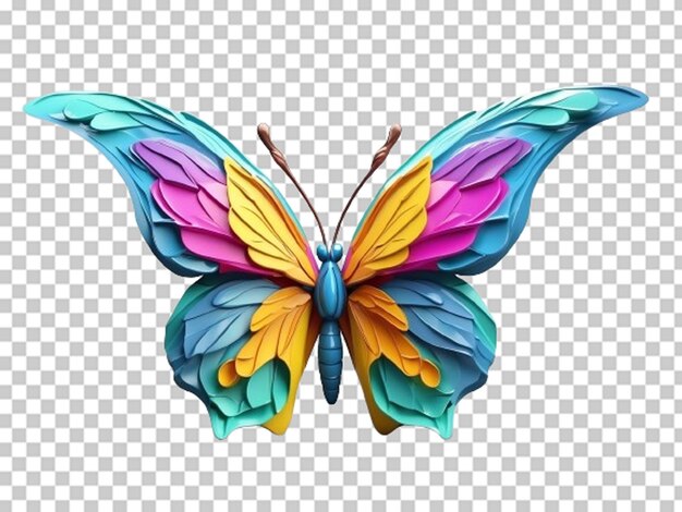 PSD butterfly with colorful wing as digital