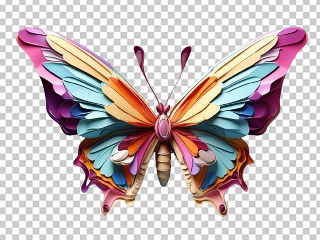 PSD butterfly with colorful wing as digital