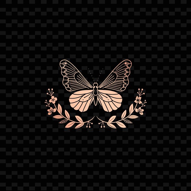PSD a butterfly with a flower on the back of it