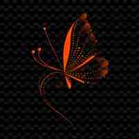 PSD a butterfly with a red and orange pattern on a black background