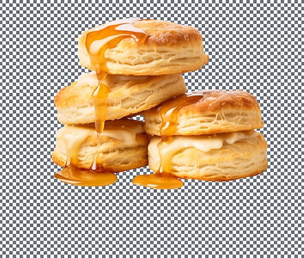 Buttermilk biscuits isolated on transparent background