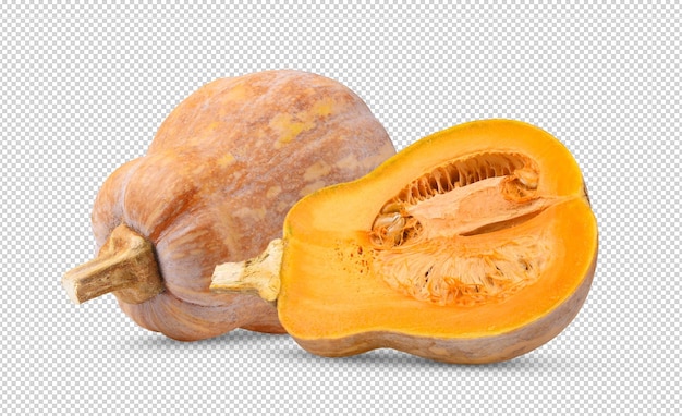 Butternutpompoen geïsoleerd op alfalaag