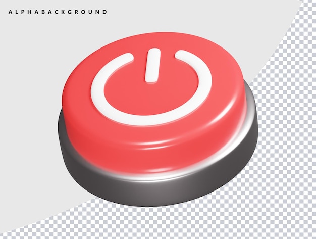 Button icon 3d render illustration