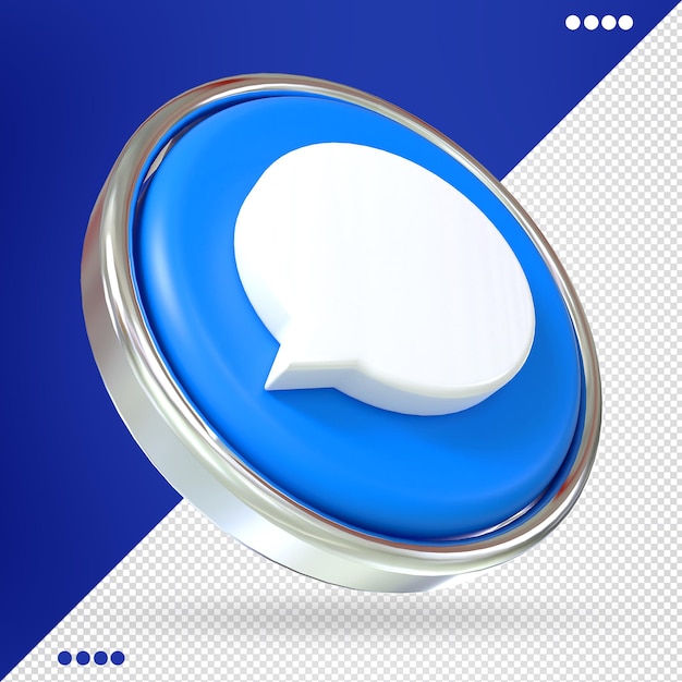 Button icon comment 3d facebook