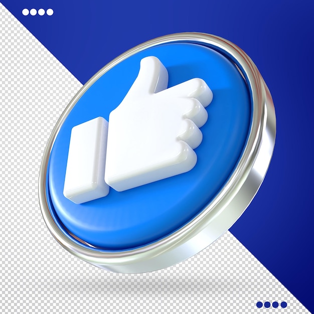 Button icon like 3D Facebook