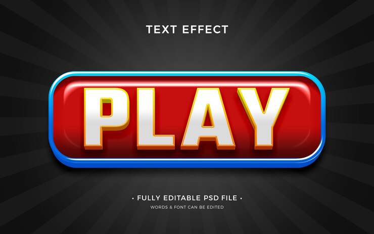 PSD button text effect