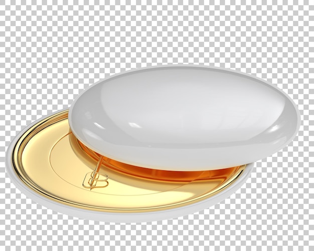 Button on transparent background 3d rendering illustration