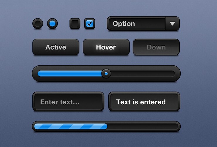 PSD button ui kit collection psd