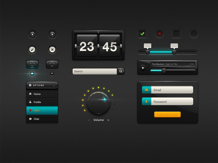 PSD button ui kit collection psd
