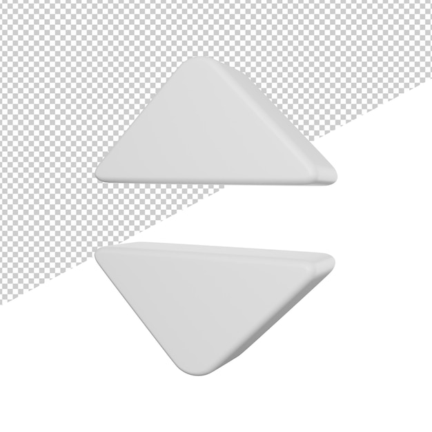 Button up down lift side view 3d icon rendering illustration on transparent background