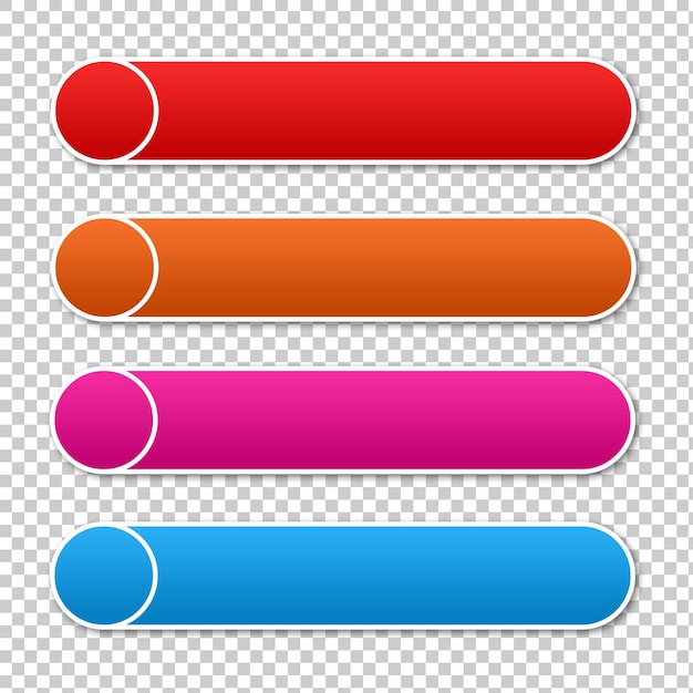 PSD buttons for web set design four colour