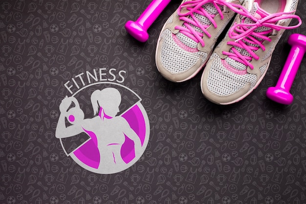 Buty i ciężary klasy fitness