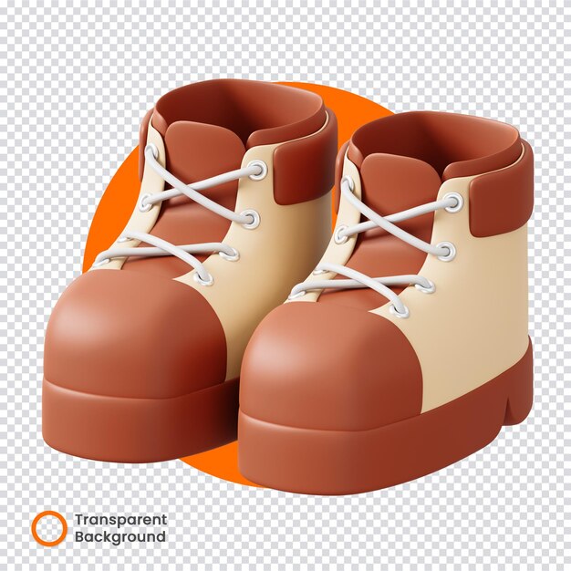 PSD buty kempingowe 3d przezroczyste tło