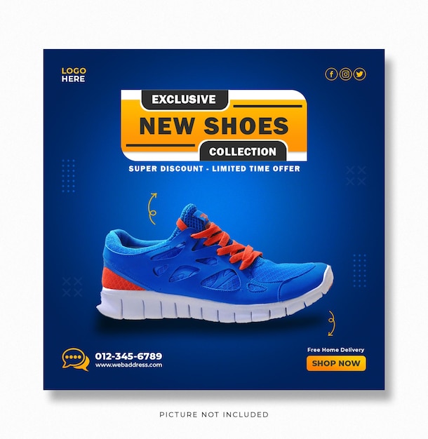 Buty specjalne letnia wyprzedaż szablon postu na instagramie