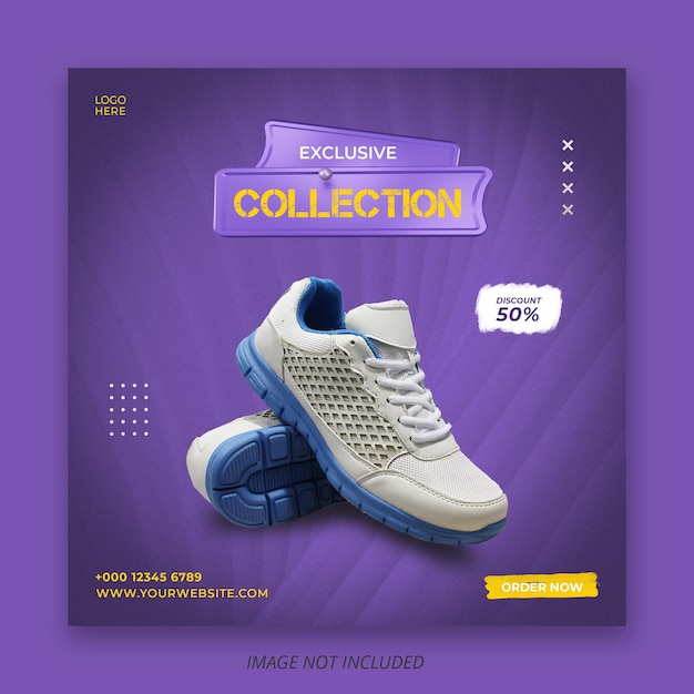 Buty Sportowe Social Media Instagram Post Kwadratowy Szablon Ulotki Premium Psd