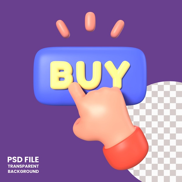 PSD buy button 3d illustration icon