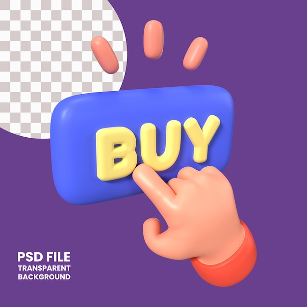 PSD buy button 3d illustration icon