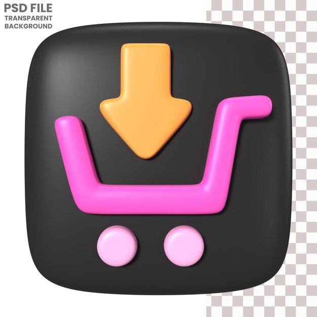 PSD buy button 3d illustration icon