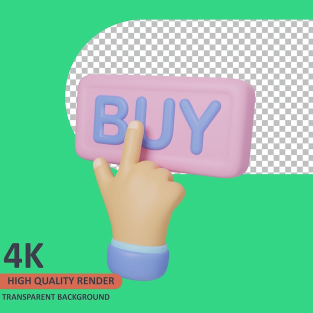 Buy button 3d sale icon illustration high quality render