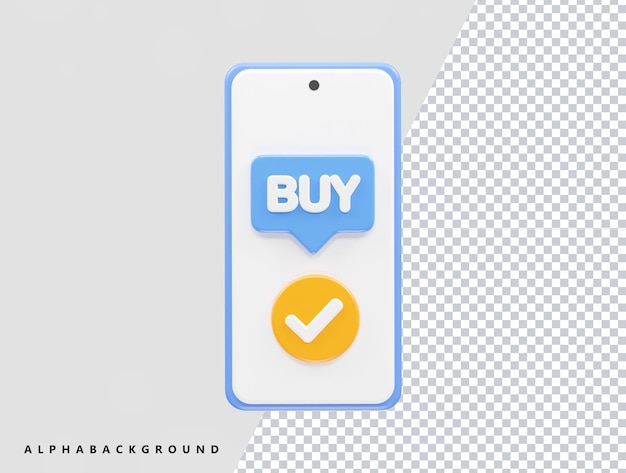 buy icon 3d rendering illustration element
