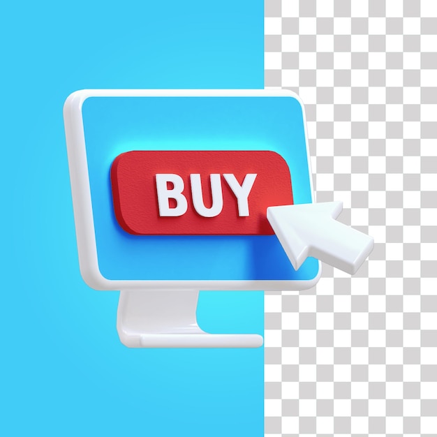 PSD buy online 3d illustration