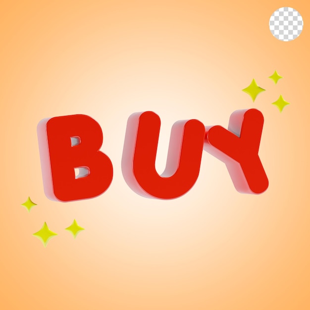 Buy shopping text 3d icon