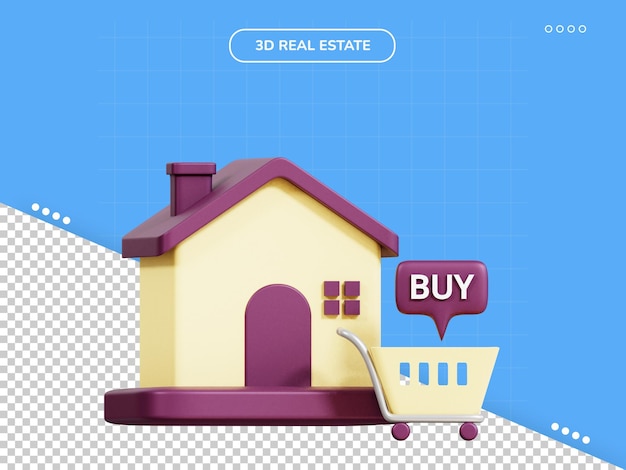 Buying house 3d icon