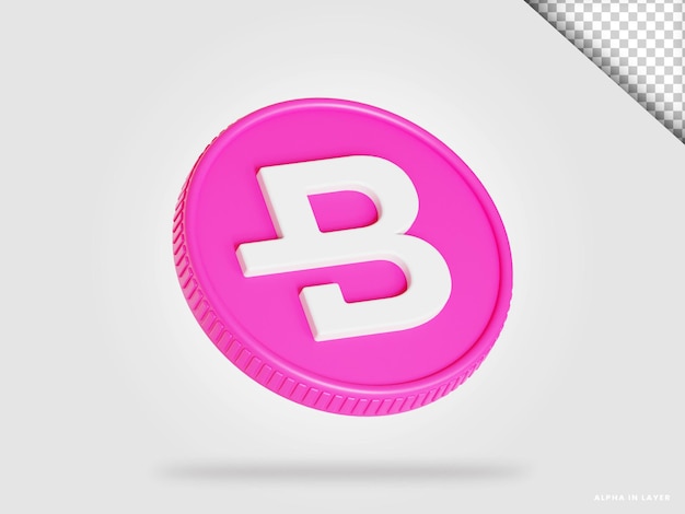 Bytecoin bcn cryptocurrency munt 3d-rendering geïsoleerd