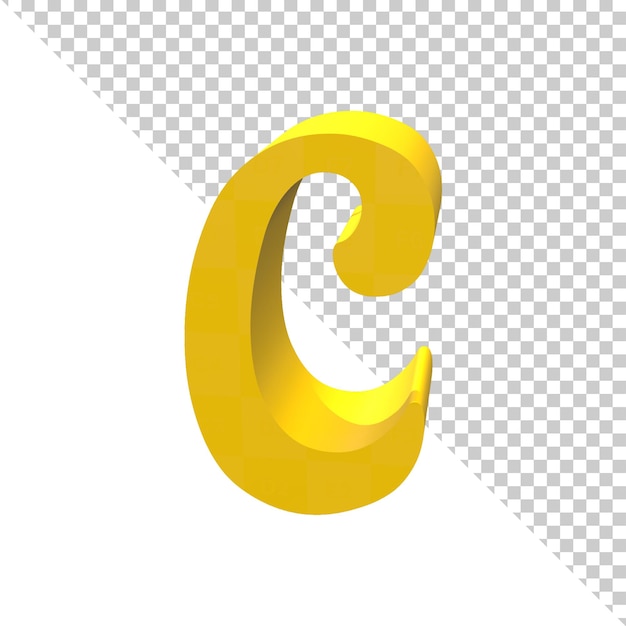 PSD c letter 3d rendering icon