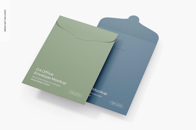 PSD c4 office envelope mockup opened