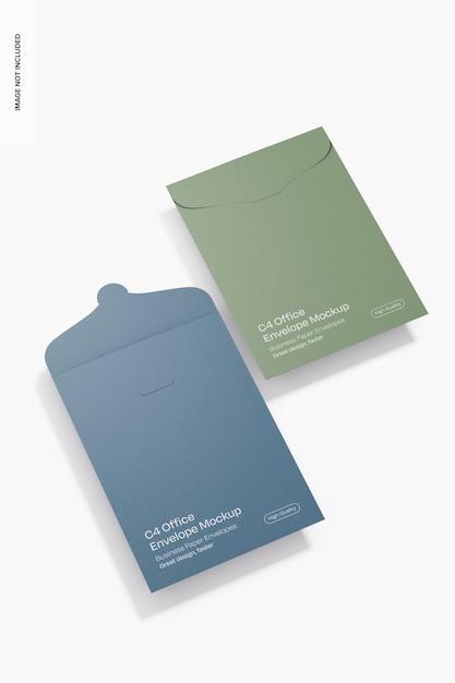 PSD c4 office envelopes mockup perspective