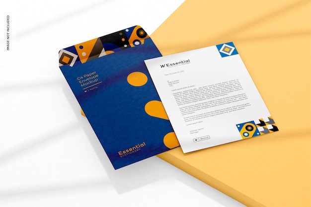 Mockup busta di carta c4, prospettiva