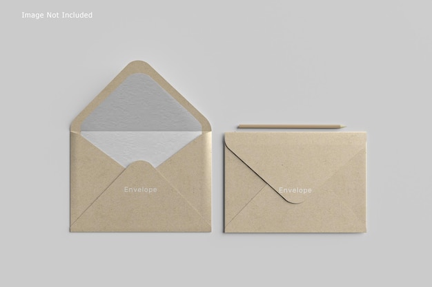 PSD c6 envelope and postcard mockup