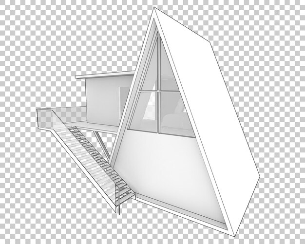 透明な背景 3 d レンダリング図に分離されたキャビン