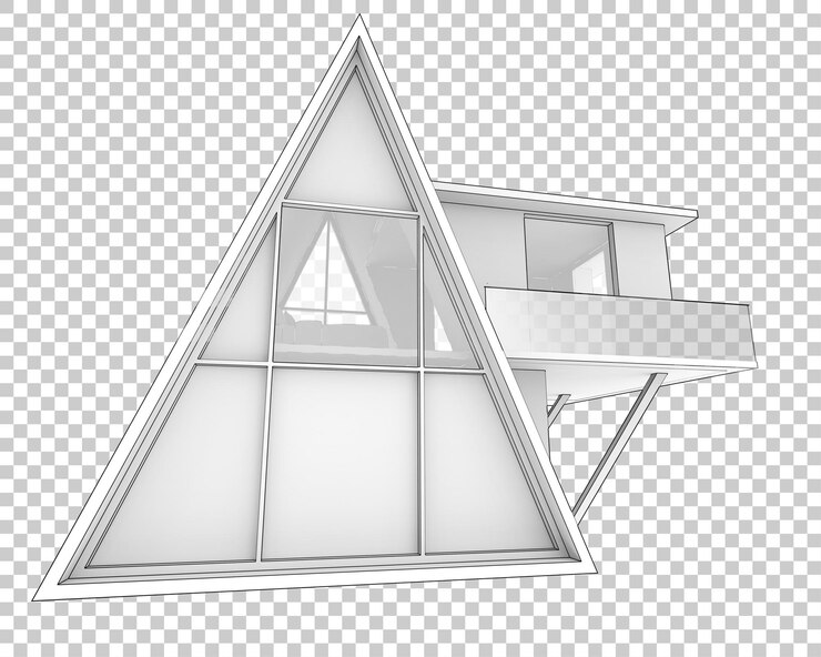 PSD cabin isolated on transparent background 3d rendering illustration