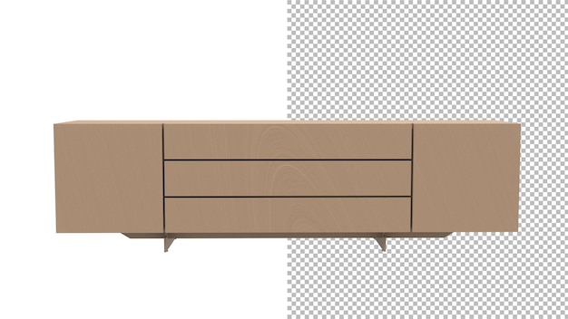 Вид спереди шкафа без тени 3d рендеринга