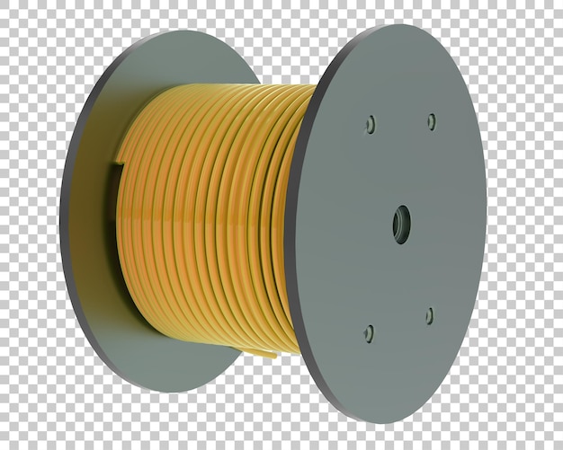 PSD cable roll on transparent background 3d rendering illustration