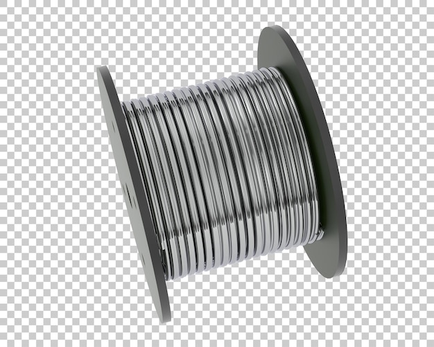 PSD cable roll on transparent background 3d rendering illustration