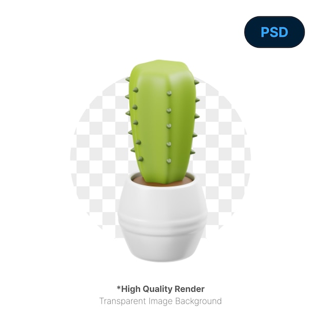 Icona cactus 3d premium psd